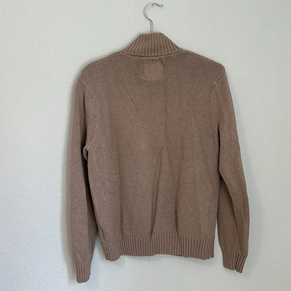 Old Navy | Mock Neck Half Button Down Sweater Ribbed Cuff Size Small Cotton Knit